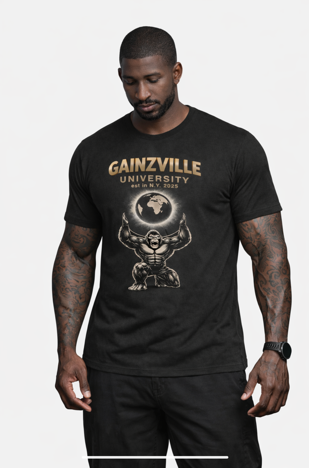 Gainzville University Eclipse Gorilla T-Shirt