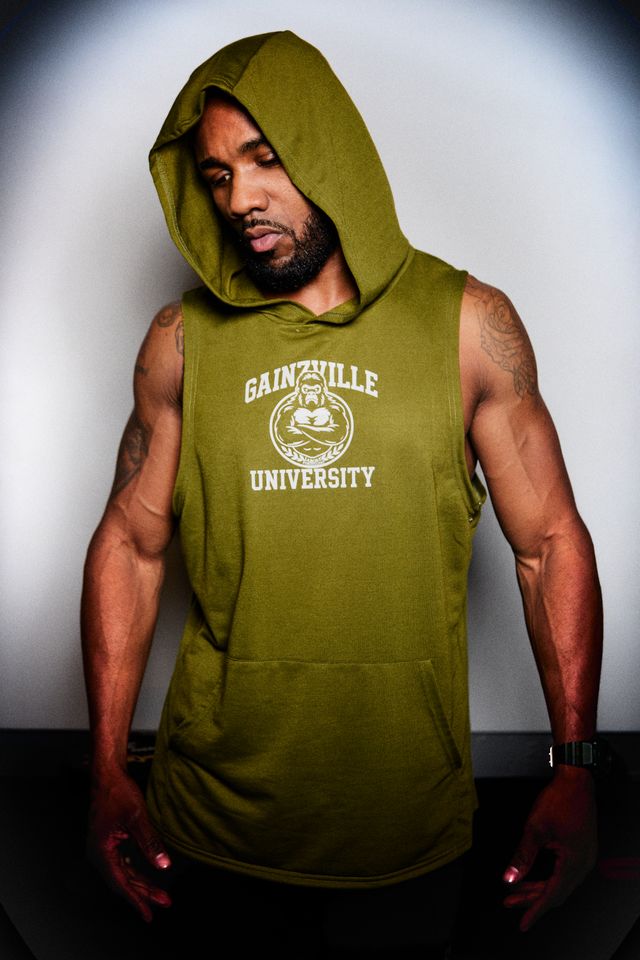Gainzville University Signature Men's Sleeveless Hooded Tank