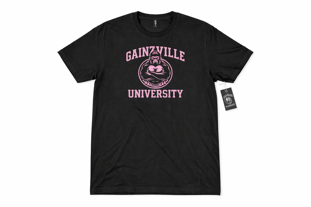 Gainzville University Welcome Week T-Shirt- Pink Collection